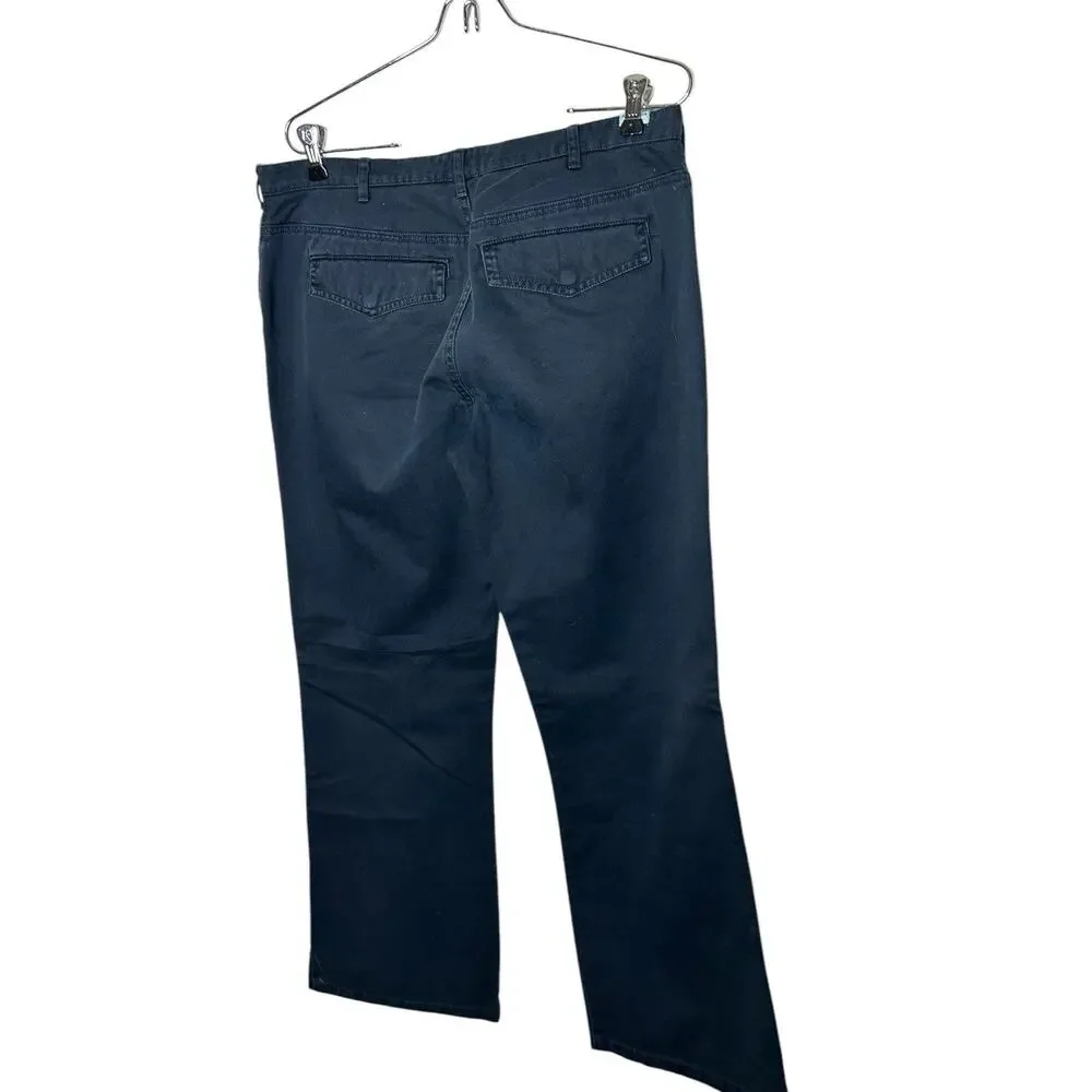 Abercrombie &‎ Fitch sz 10 L navy blue chino pants wide leg womens